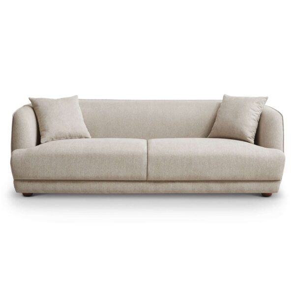 Larisa - Mid-Century Modern Linen Sofa - Cream