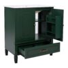 Vintage Style 30" Bathroom Vanity With Sink, Multi Functional Storage - Dark Green - Image 17
