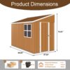 Heavy Duty Metal Storage Shed With Double Doors, Windows & Ventilation Weatherproof Iron Outdoor Garden Shed - Brown - Image 3