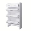 Shaker Shape Door Shoe Rack 3 Doors Shoe Cabinet With 2 Drawers With Open Space For Shoes - Matte White - Image 10