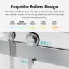 Frameless Double Sliding Soft-Close Shower Door, 3 / 8"Thick SGCC Tempered Glass Door - Brushed Nickel - Image 5