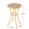 Outdoor Side Table With Tile Mosaic Table Top - Yellow - Image 3