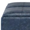 Avalon - Square Coffee Table Storage Ottoman - Denim Blue - Image 3