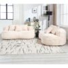 Bean Bag Sofa Lazy Sofa Comfort Lounger High Back Chair For Adults And Kids, Indoor & Outdoor - Beige - Image 15