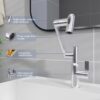 Bathroom Sink Faucet With Spray Function And Temperature Display, Anti Skid Switch, 360 Degree Rotary, Brass Material - Chrome - Image 8
