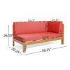 Brava - X Back Right Corner Bench - Red - Image 2