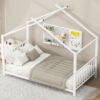 Twin Size Metal House Platform Bed - White - Image 8