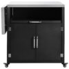 Versatile Outdoor Cabinet With Folding & Expandable Work Surfaces, Ample Storage Space, And Lockable Wheels - Matte Black - Image 9