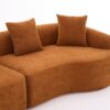 Compression Sofa:4 Seater Orange Sofa With Wood Grain Chenille Fabric, 30D, 60 Hardness Full Sponge, 4 Pillows For Living Room, Home Furniture Sleeper Sectional Sofa For Apartment - Image 17