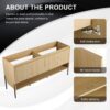 Modern Freestanding Bathroom Vanity With 4 Soft Close Cabinet Doors - Oak - Image 4