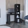 Writing Desk With Bookcase And Cabinet - Black - Image 5
