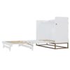 Queen Size Murphy Bed With Iron Legs, Modern Design - White - Image 4