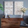 Leaf Shadow Box Wall Decor (Set of 2) - White / Gray - Image 2