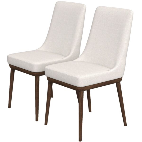 Kate - Mid-Century Modern Dining Chair (Set of 2) - Fabric - White
