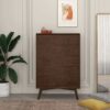 Caroline - Mid-Century Modern Dresser 5 Drawer - Dark Brown - Image 3