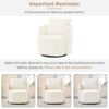 360° Swivel Chair With Upholstered Curved Design - Beige - Image 9