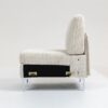 Modular Sectional Sofa Armless Seat Module, Corduroy Sectional Couch, Single Couch Modular Armless Accent Chair With Back Cushion - Beige - Image 3
