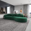 Elijah - Japandi Style Curvy Sectional Sofa - Green - Image 6