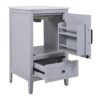 20" Bathroom Vanity With Sink, Bathroom Cabinet With A Door, Door Shelf Storage And Adiustable Foot Pads, A Drawer - Gray - Image 14