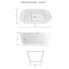 Freestanding Bathtub, Modern & Contemporary Design Soaking Tub With Toe-Tap Drain In Chrome And Classic Slotted Overflow - Glossy White - Image 3