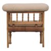Strapped Hallway Boucle Bench - Beige / Brown - Image 9