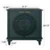 Hollow Carved 2 Door Accent Cabinet With Adjustable Shelf, Sideboard Buffet For Entryway, Living Room Or Bedroom - Blackish Green - Image 3