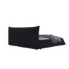 King Size Upholstered Platform Bed With Special Shaped Velvet Headboard, Metal & Solid Wood Frame - Black - Image 8