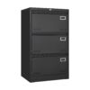 Filing Cabinet Lateral File Cabinet 3 Drawer, Blcak Locking Metal File Cabinets Three Drawer, Office Filing Cabinet With Lock Drawers For Home Office - Black - Image 22