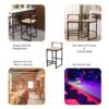 Water Hyacinth Woven Bar Stools With Back Support, Counter Height Dining Chairs (Set of 2) - Natural - Image 8