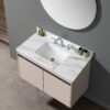 Marble Vanity Top With Undermount Sink And Backsplash, Sintered Stone - Carrara White - Image 15