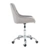 Modern Velvet Fabric Dining Chair With Chrome Legs, Soft And Comfortable, Lift Adjustment, Space Saving - Gray - Image 13