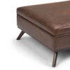 Owen - Square Coffee Table Storage Ottoman - Distressed Chestnut Brown - Image 6