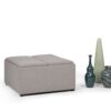 Avalon - Square Coffee Table Storage Ottoman - Cloud Gray - Image 10