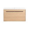 Bathroom Vanity With Resin Countertop Sink, 2 Doors Cabinet Set - Oak - Image 10