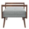 Cora - Mid-Century Modern Gray Bench - Gray - Image 5