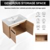 Bathroom Vanity With Resin Countertop Sink, 30" 2 Doors Cabinet Set - Oak - Image 9