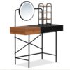 Makeup Vanity Desk With 3-Mode Lighted Mirror & Wireless Charging Station, Vanity Table With Drawer & 3 Open Shelves For Ample Storage Space, Dressing Table For Bedroom - Black - Image 7