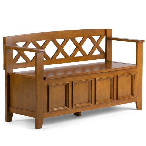 Amherst - Entryway Storage Bench - Light Avalon Brown