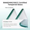 Frameless Shower Doors For Bathtub, 1 / 4" SGCC Tempered Glass - Chrome Finish - Image 8
