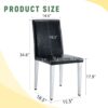 (Set of 4) Backrest Chairs With Silver Metal Legs A Perfect Match For Minimalist And Modern Home Styles - Black / Silver - Image 3