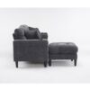 3 Seat L-Shaped Chenille Sofa With Removable And Storage Ottoman, Side Storage, And USB / C - Type Charging Ports Sofa For Living Room, Bedroom, Apartment - Antique Dark Gray - Image 9