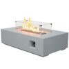 Outdoor Concrete Propane Gas Rectangle Fire Pit Table - Antique White - Image 3