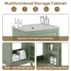 Modern Small Bathroom Vanity Cabinet With Ceramic Basin, Ample Storage, 1 Soft Close Door - Green - Image 7