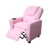 Marisa - Pink Leather Kids Recliner Chair With Cupholder - Pink - Image 2