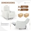 Wall Hugger Recliner, Power Recliner Chair, Electric Recliner For Living Room, Leather Reclining Armchair, Reclining Sofa For Bedroom / Apartment / Rv, With USB Port (Type - C) - Light Gray - Image 3