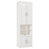Full Size Murphy Bed With 1 Side Cabinet Storage Shelf, Cabinet Bed Folding Wall Bed With Desk Combo Perfect For Guest Room, Study, Office - White - Image 19