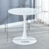 Tulip Table Mid-Century Dining Table For 2-4 People With Round MDF Table Top, Pedestal Dining Table, End Table Leisure Coffee Table - White - Image 3