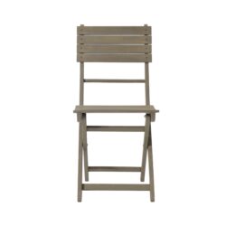 Outdoor Foldable Wood 2 Dining Chair With Slat Design - Gray