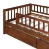 Twin Size Daybed Bed With Two Drawers - Walnut - Image 10
