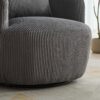 Upholstered Metal Base 360 Degree Swivel Barrel Soft Chair With Pillow, For Club, Living Room, Bedroom, Office As Well As Reading Armchair - Charcoal - Image 7
